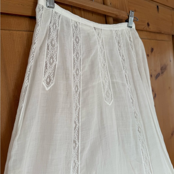 Antique Edwardian 1910s Era Long White Cotton Skirt - Picture 2 of 12